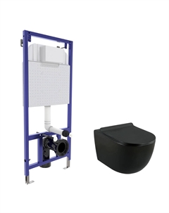 Комплект инсталляции Berges Balance с унитазом Lavelly Classic Black и сиденьем дюропласт микролифт быстросъем (041400/1020758)