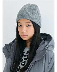 Вязаная шапка для девочек, Серый Ostin