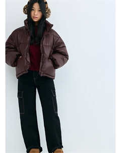 Короткий пуховик для девочек, Фиолетовый Ostin