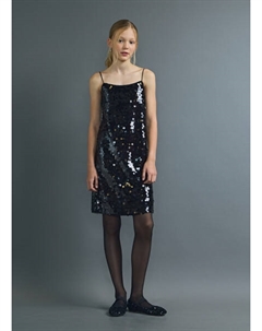 Платье с пайетками для девочек, Черный Ostin