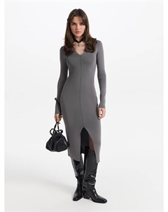 Трикотажное платье с разрезом Love republic