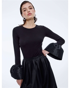 Лонгслив с воланами из тафты на рукавах Sela