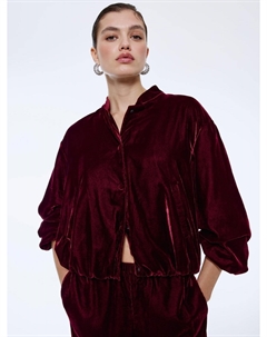Бомбер оверсайз из велюра Sela