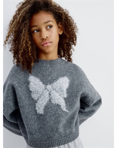 Укороченный вязаный джемпер с люрексом для девочек Sela