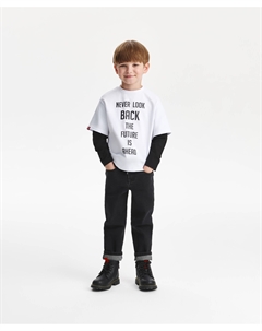 Джинсы прямые черные для мальчика Gulliver