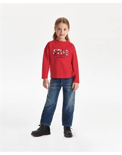 Джинсы для девочки утеплённые на флисе синие Gulliver