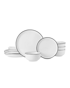 Сервиз обеденный фарфоровый Mikasa Limestone 12шт, белый Kitchen craft