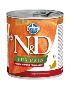N&D Pumpkin Dog влажный беззерновой корм для взрослых собак с тыквой, курицей и гранатом - 285 г (6 шт в уп) Farmina