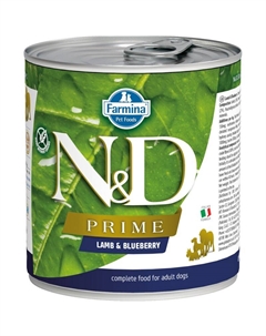 N&D Prime Dog влажный беззерновой корм для взрослых собак с ягненком и черникой - 285 г (6 шт в уп) Farmina