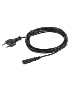 Кабель питания BU-PCAB-3-2PIN IEC C7 (2-pin) Евровилка 3м 1856207 Buro