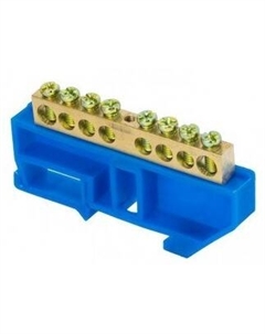 Шина sn0-125-8-d-r "0" N (8x12мм) 8 отв. латунь синий изолятор на DIN-рейку розн. стикер Ekf