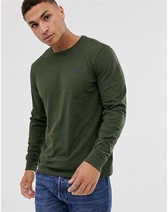 Оливковый лонгслив с логотипом Polo ralph lauren