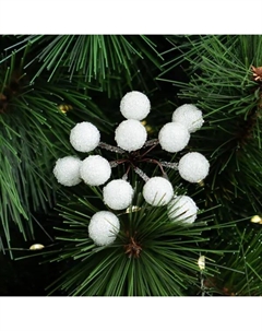 Ветка декоративная Ягоды 11 см белый Kreaforta