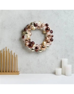 Венок декоративный ø30.5 см с шарами розовый Kreaforta