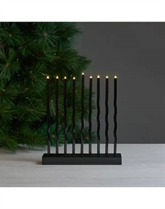 Светящаяся электрическая фигура Свечи 9 светодиодов h28.8 см черный Kreaforta