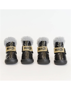 Ботинки с мехом для собак, S, черный Rurri