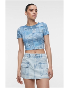 Топ-футболка укороченный с принтом в стиле пэчворк Befree