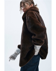 Шуба короткая с норковой фактурой Befree