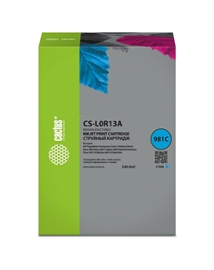 Картридж струйный Cactus CS-L0R13A 981C голубой (240мл) для HP PageWide Enterprise Color 556dn/556xh/Flow MFP586z
