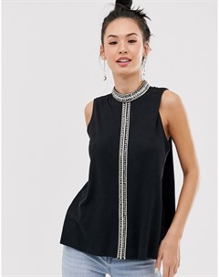 Топ с высоким воротом и отделкой Sass and bide