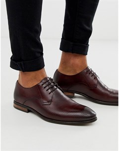 Бордовые кожаные туфли на шнуровке Depp London