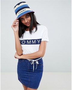 Шляпа с полосками и логотипом Tommy hilfiger
