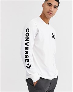 Белый лонгслив с логотипом Converse