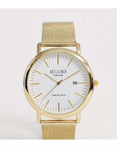 Золотистые часы с сетчатым браслетом Inspired эксклюзивно для ASOS Reclaimed vintage