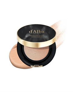 Тональный кушон для лица Serum Glow Tension Cover Cushion D'alba