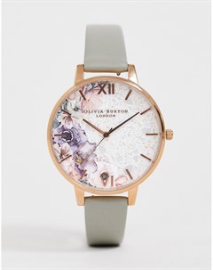 Часы цвета розового золота с цветочным принтом и кварцевым механизмом Olivia burton