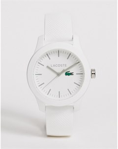 Белые часы с силиконовым ремешком 12 12 Lacoste