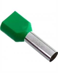 Наконечник НШВИ2 штыревой втулочный изолированный, 6 мм², латунь, луженый, под опрессовку, зеленый, Rexant TE-6014 (08-2811)