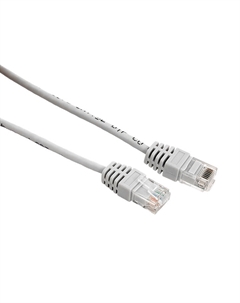 Патч-корд UTP кат.5e, 3 м, RJ45-RJ45, серый, CU, TERACOM (TRC-5EUTP-PVC-3M-GY) Ekf