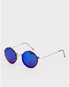 Круглые солнцезащитные очки в синей оправе IFT Spitfire