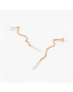 Серьги протяжки из красного золота с фианитами Efremof