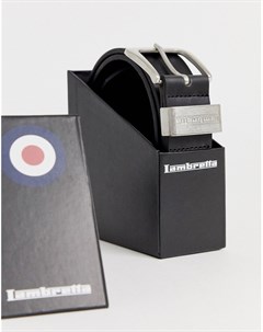 Черный кожаный ремень в коробке Lambretta