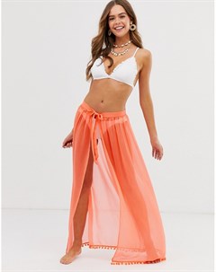 Неоново оранжевая пляжная юбка Brave soul