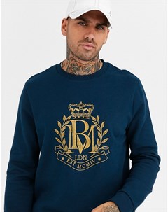 Синий свитшот с золотистой вышивкой Burton menswear