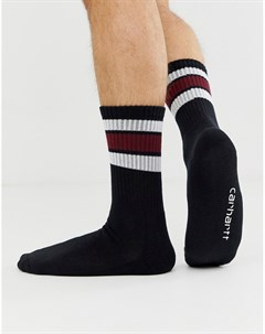 Черные носки с белыми полосками Grant Carhartt wip