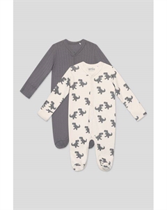 Набор из 2 хлопковых комбинезонов с принтом Artie