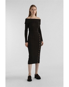 Платье вязаное с открытыми плечами облегающего кроя Guess