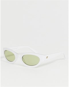 Белые солнцезащитные очки в квадратной оправе Le specs