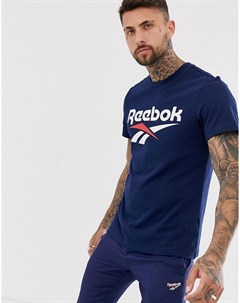 Темно синяя классическая футболка с короткими рукавами Rebok Vector Reebok classics