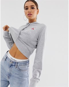 Укороченное худи с вышитым логотипом Calvin klein jeans
