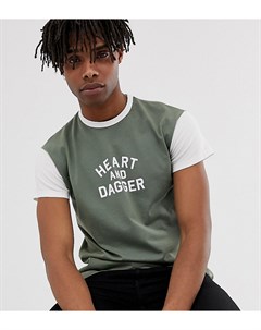 Приталенная футболка хаки Heart & dagger