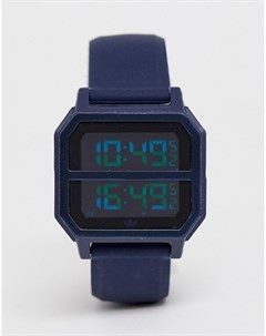 Цифровые часы с темно синим силиконовым ремешком adidas R2 Archive Adidas originals