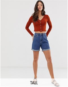 Джинсовые шорты в винтажном стиле с завышенной талией Vero moda tall