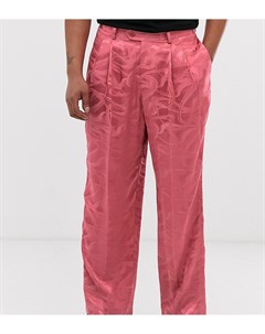 Розовые фактурные брюки с широкими штанинами Heart & dagger