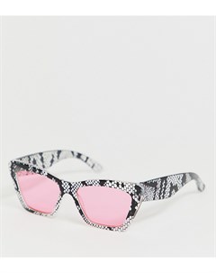 Розовые солнцезащитные очки унисекс со змеиным принтом x glaad Asos design