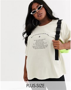 Oversize футболка с принтом New girl order curve